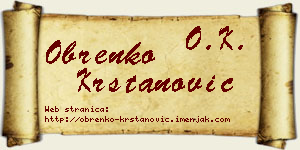 Obrenko Krstanović vizit kartica
